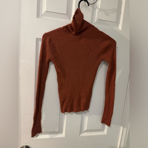 Bluenotes rust burnt orange turtleneck pullover chic fall cozy casual - Picture 2 of 3